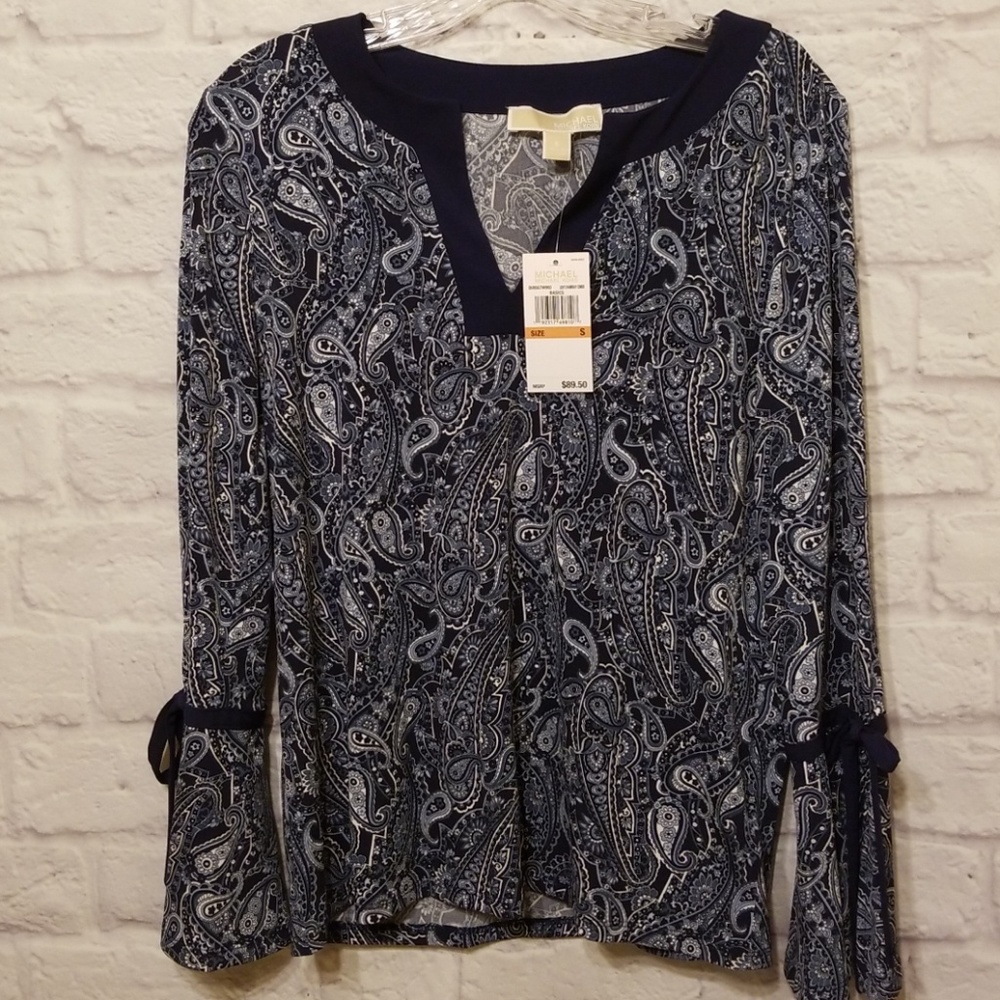 Michael Kors Long Sleeve Paisley Shirt